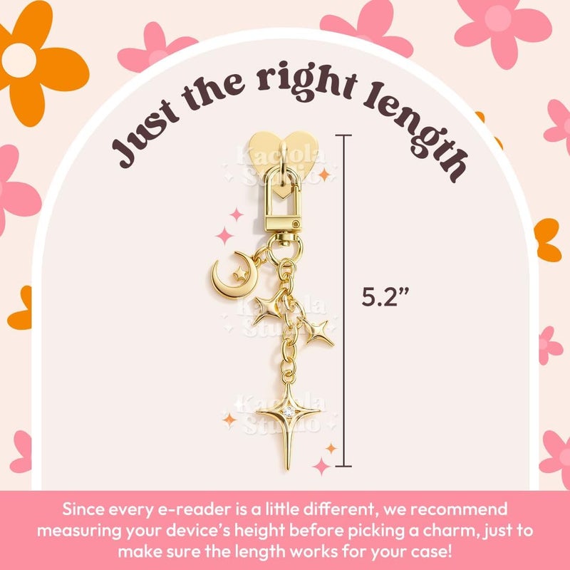 Kaciola Charms for E-reader, Cute Phone Charm Chains Bracelets Accessories for Readers Booklovers Women Men, Charms Compatible for E-Reader/Phone/Paper White (C01-C05) - Image 5